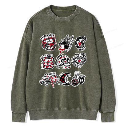 Pagewings Fantasy Bookish Unisex Washed Sweatshirt