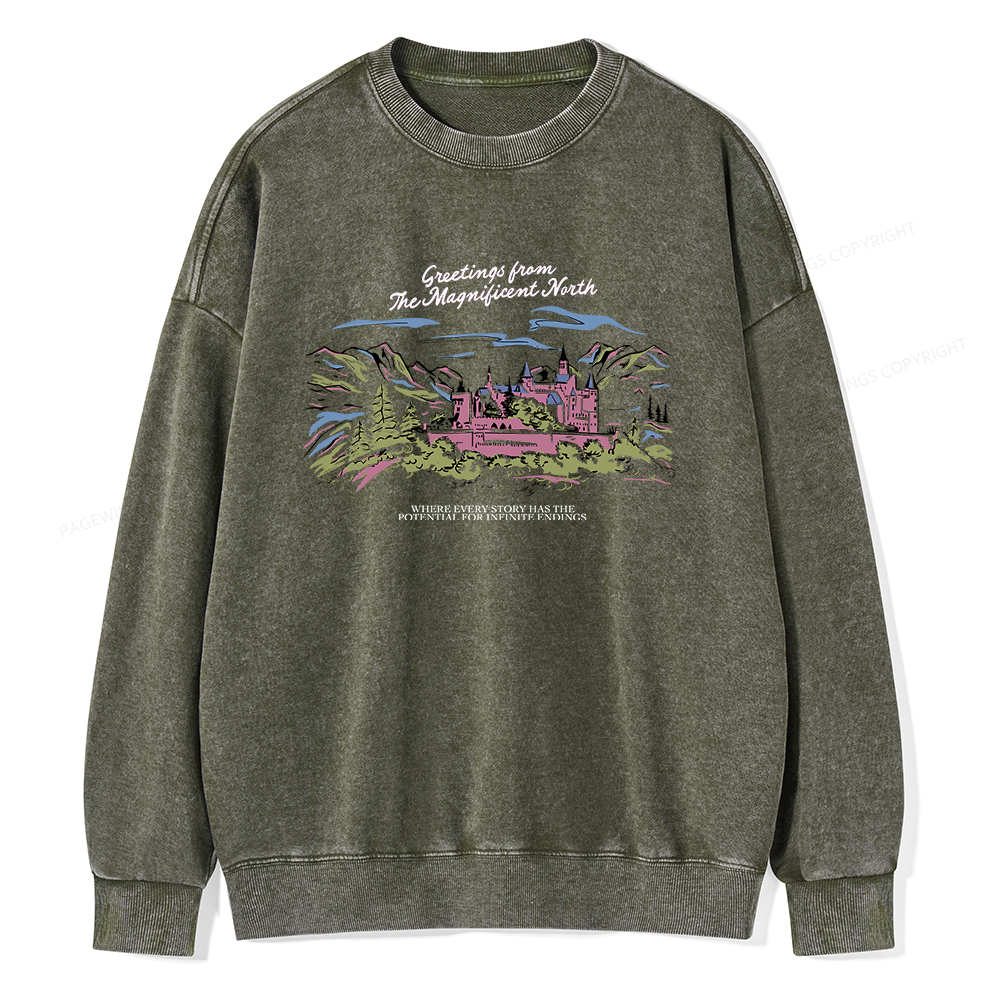 Pagewings Magnificent North Unisex Washed Sweatshirt