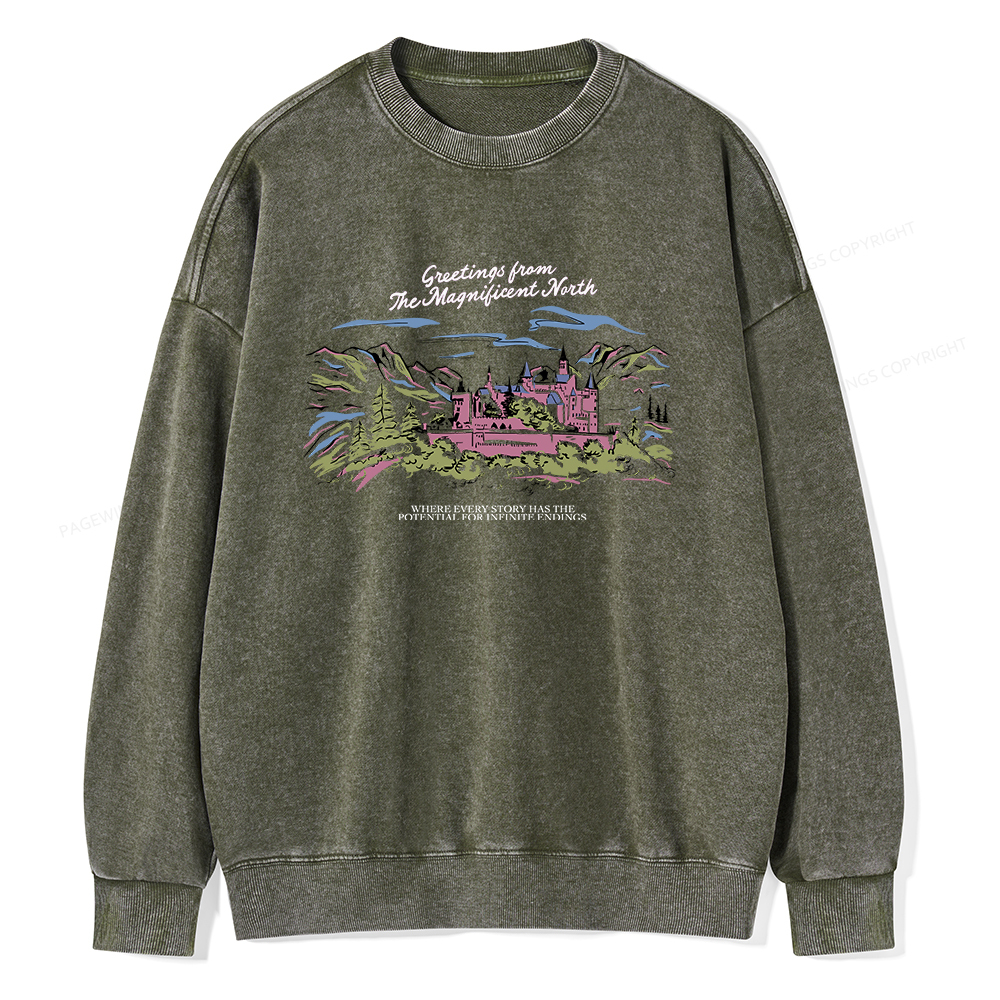 Pagewings Magnificent North Unisex Washed Sweatshirt