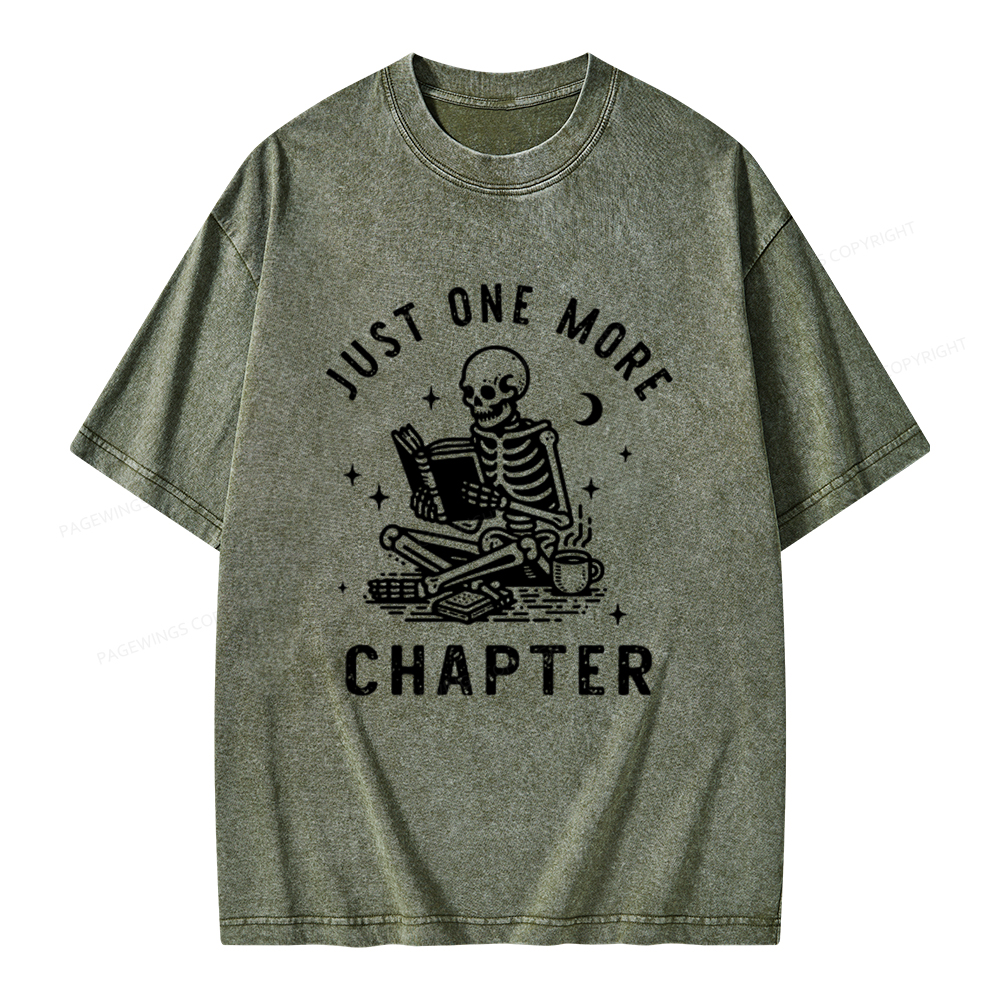 Pagewings Just One More Chapter, Bookish lover Classic T-Shirt Unisex Washed T-shirt
