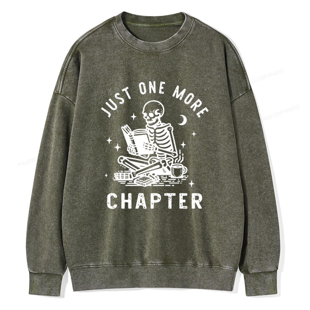 Pagewings Just One More Chapter Bookish lover Classic T-Shirt Unisex Washed Sweatshirt