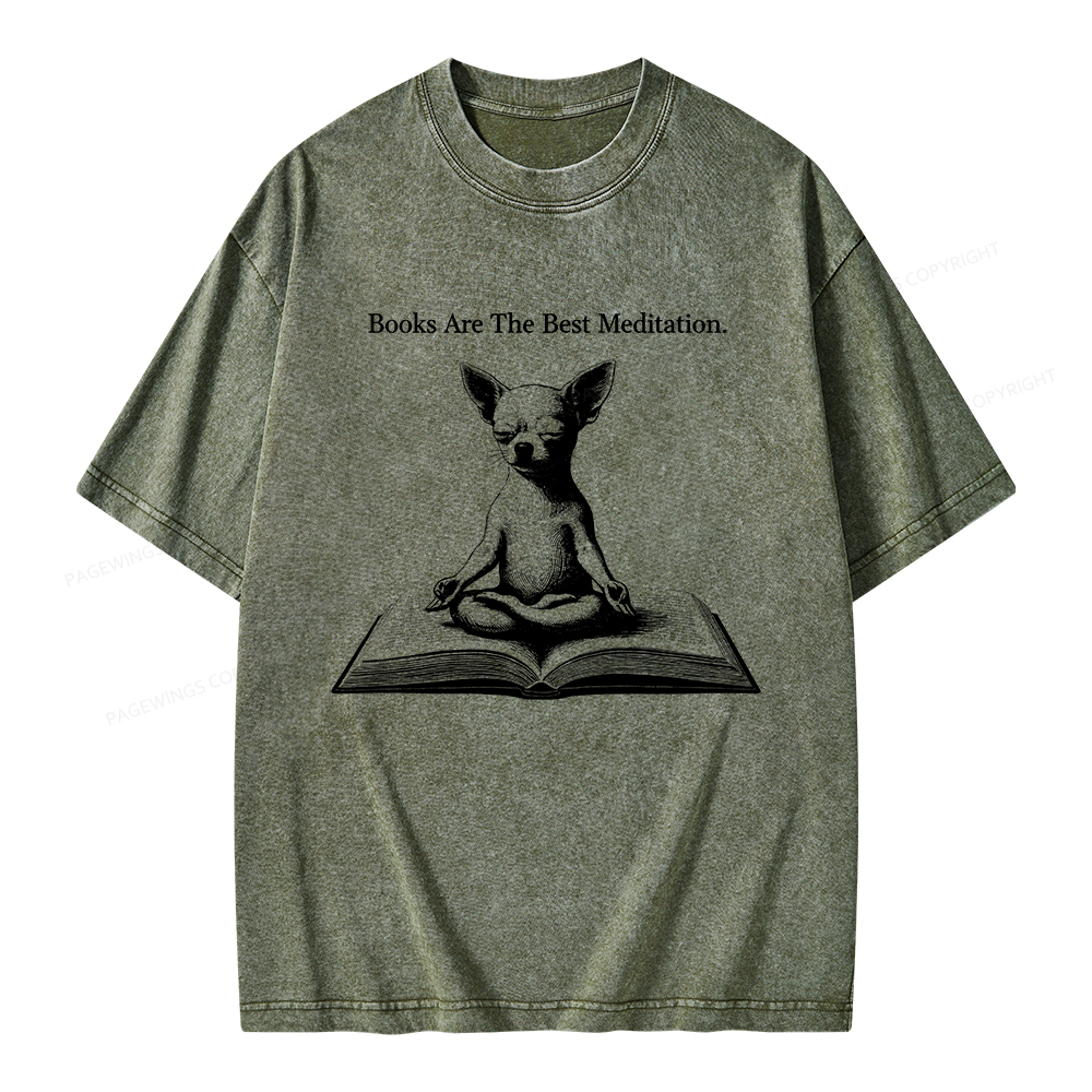 Pagewings Books Are The Best Meditation Unisex Washed T-shirt