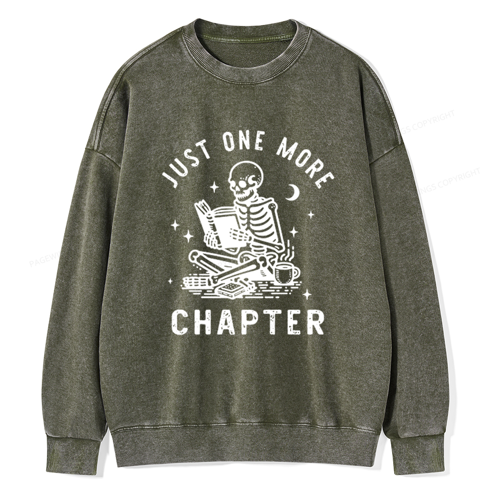 Pagewings Just One More Chapter Bookish lover Classic T-Shirt Unisex Washed Sweatshirt