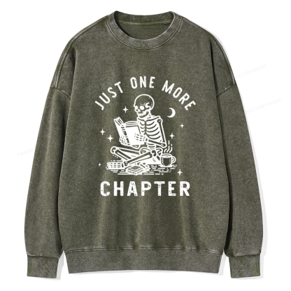 Pagewings Just One More Chapter Bookish lover Classic T-Shirt Unisex Washed Sweatshirt