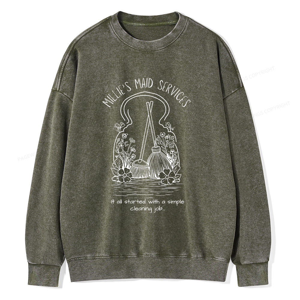 Pagewings It All Started With A Simple Cleaning Job Unisex Washed Sweatshirt