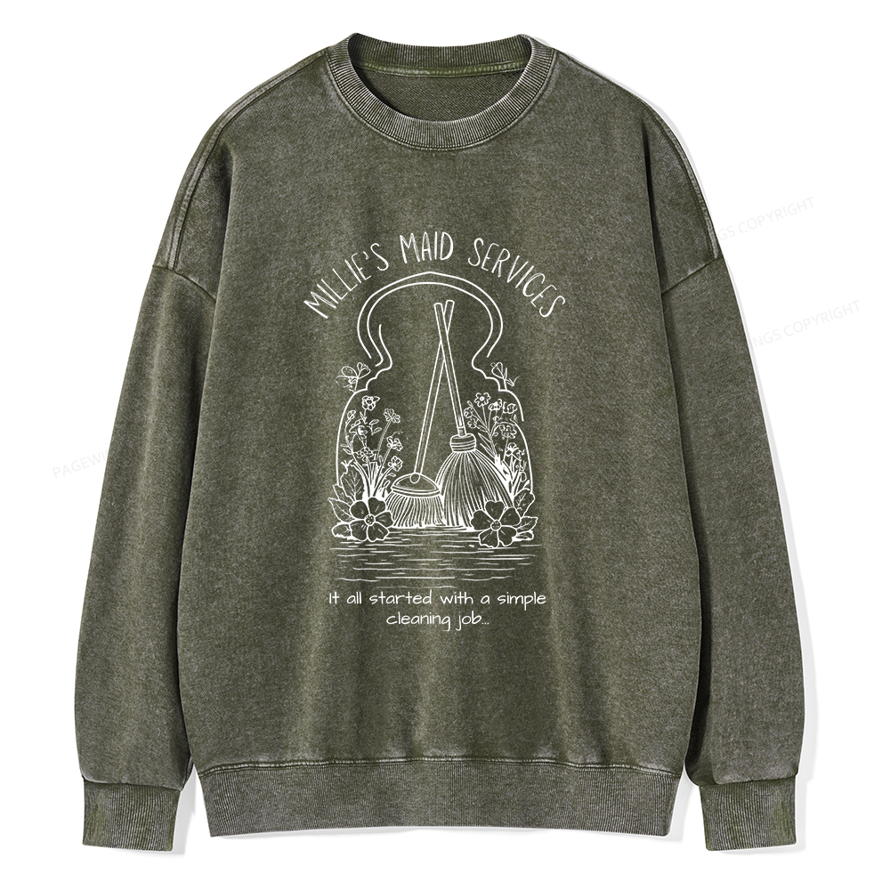 Pagewings It All Started With A Simple Cleaning Job Unisex Washed Sweatshirt