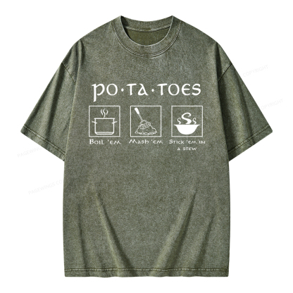 Pagewings Potatoes Unisex Washed T-shirt