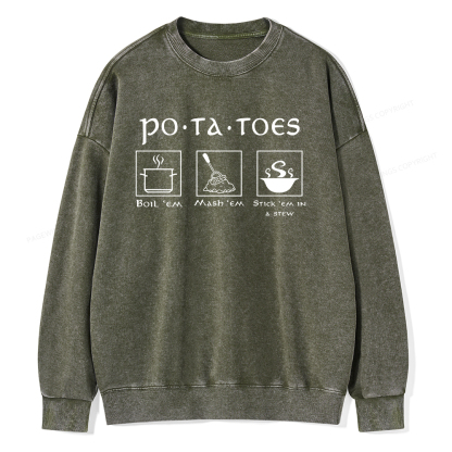 Pagewings Potatoes Unisex Washed Sweatshirt