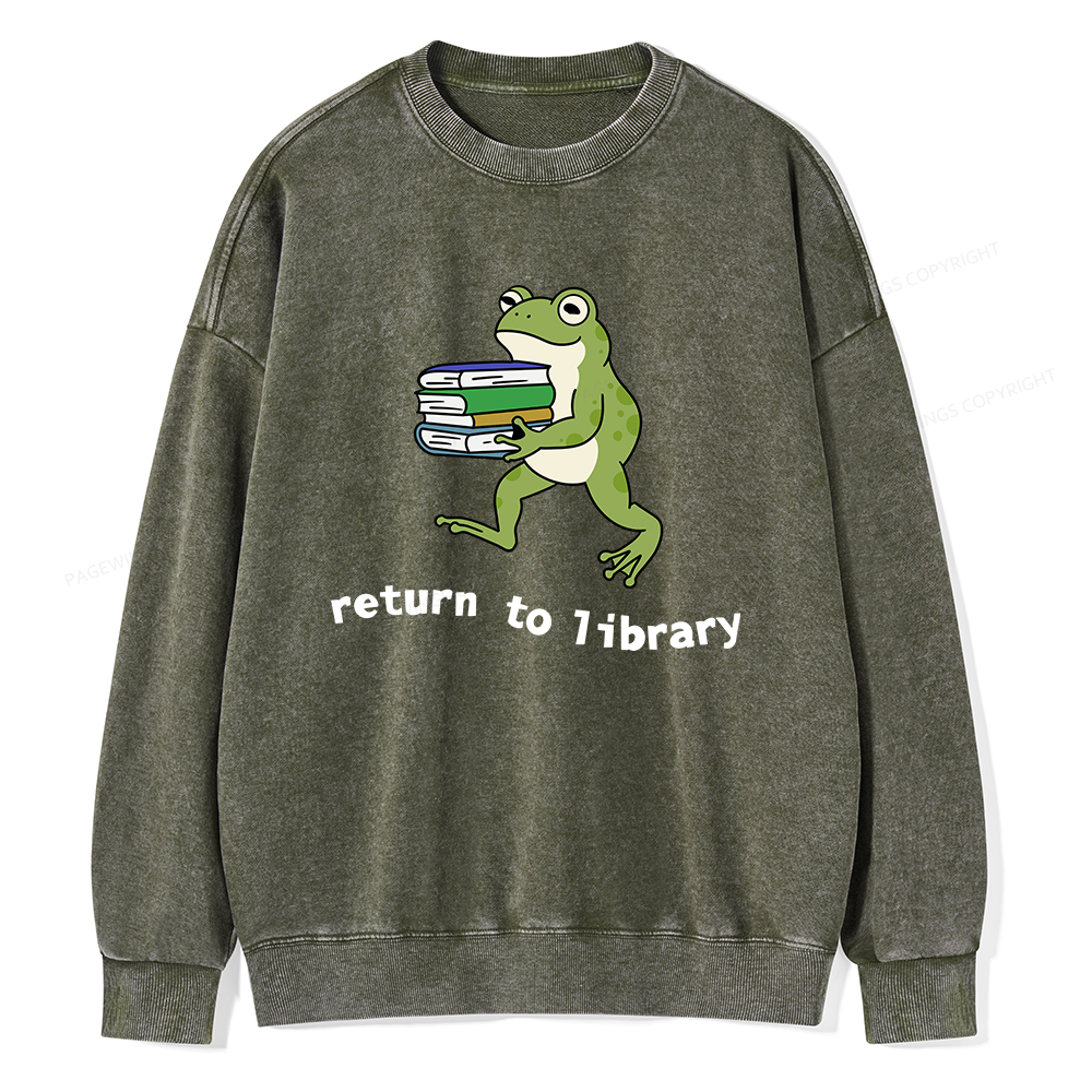 Pagewings Return to Library Unisex Washed Sweatshirt
