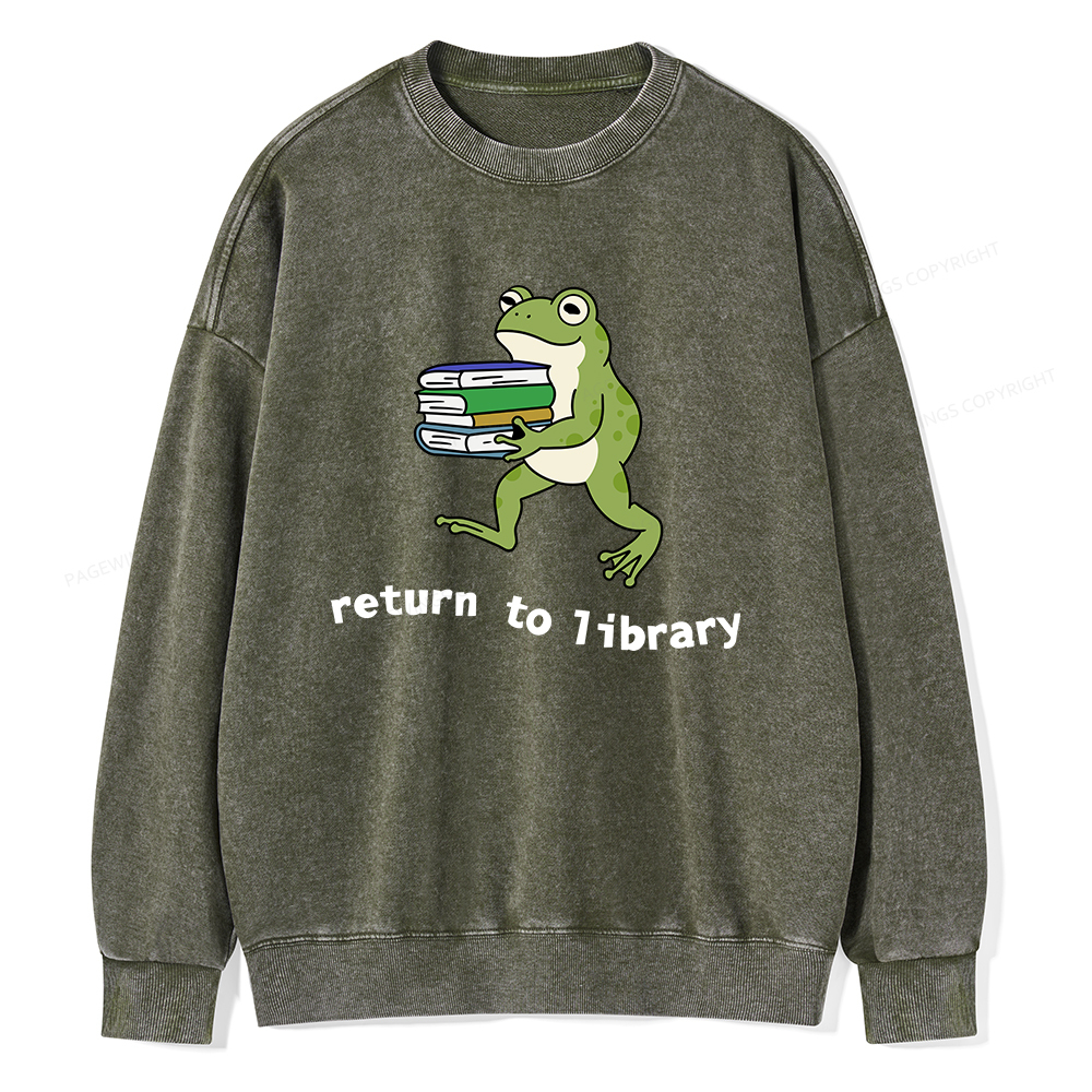 Pagewings Return to Library Unisex Washed Sweatshirt