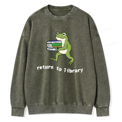 Pagewings Return to Library Unisex Washed Sweatshirt
