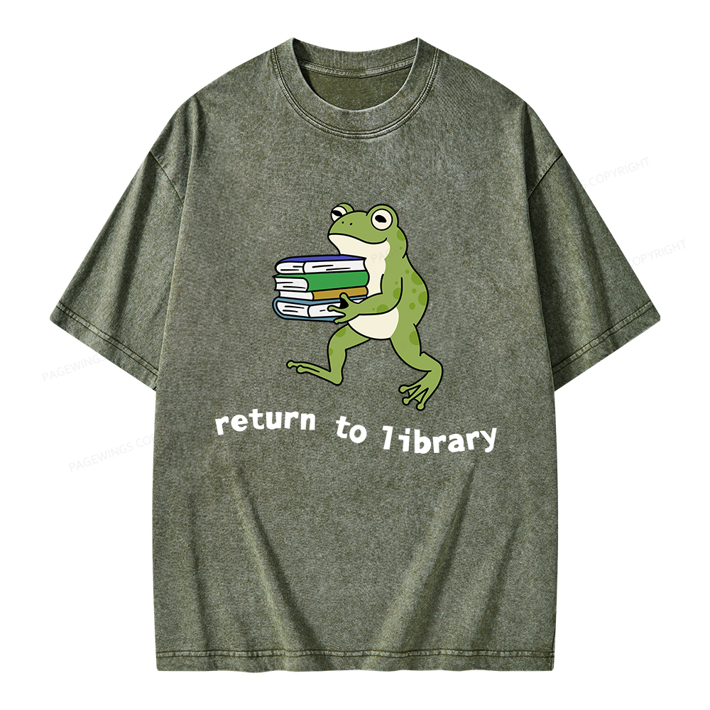 Pagewings Return to Library Unisex Washed T-shirt