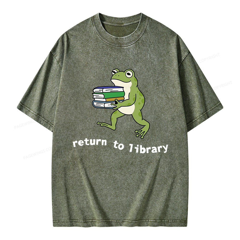 Pagewings Return to Library Unisex Washed T-shirt