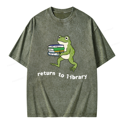 Pagewings Return to Library Unisex Washed T-shirt