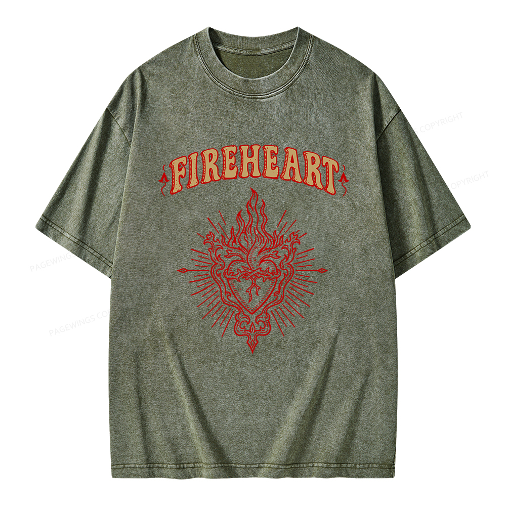Pagewings Fireheart Unisex Washed T-shirt