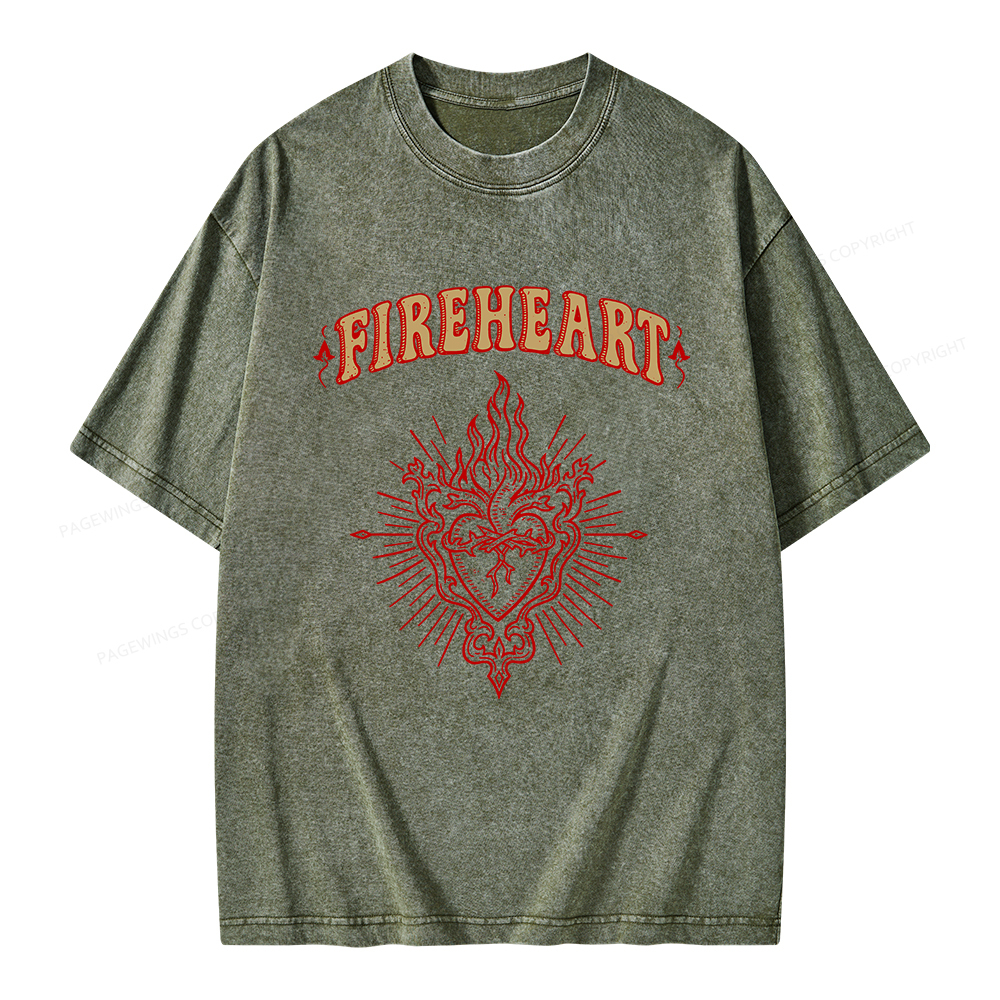 Pagewings Fireheart Unisex Washed T-shirt