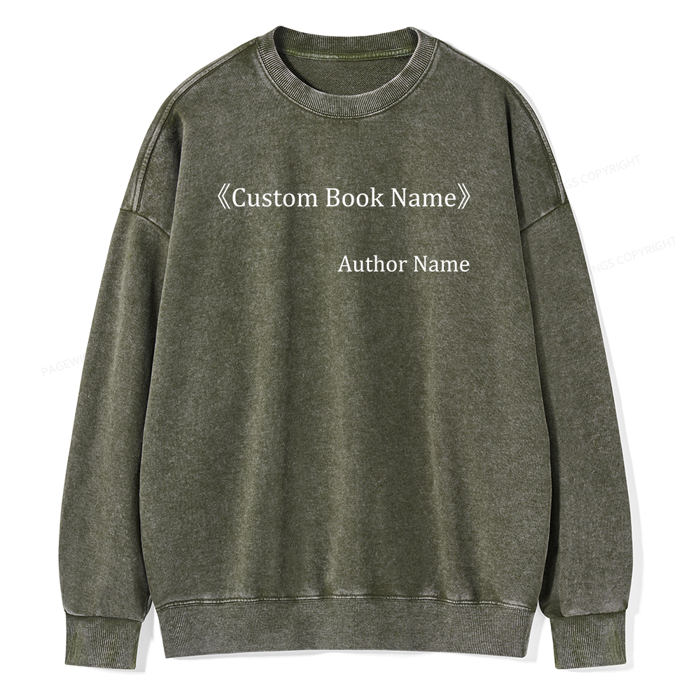 Pagewings Personalized Book Name Unisex Washed Sweatshirt