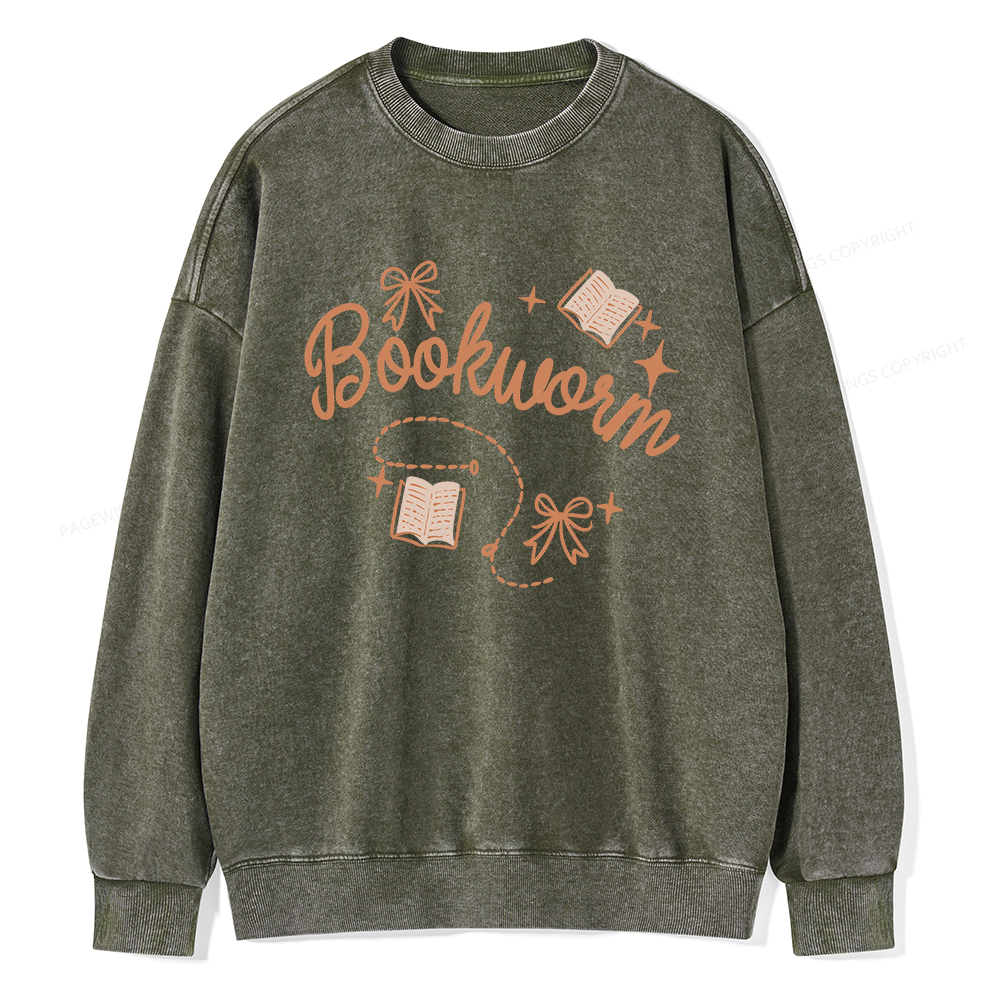 Pagewings Bookworm Unisex Washed Sweatshirt