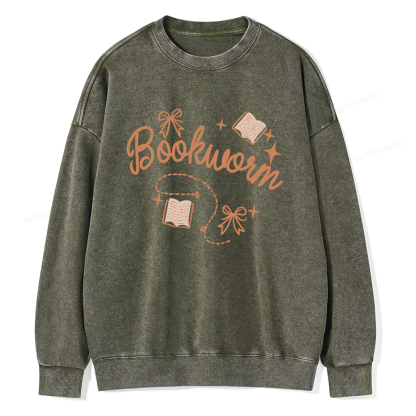 Pagewings Bookworm Unisex Washed Sweatshirt