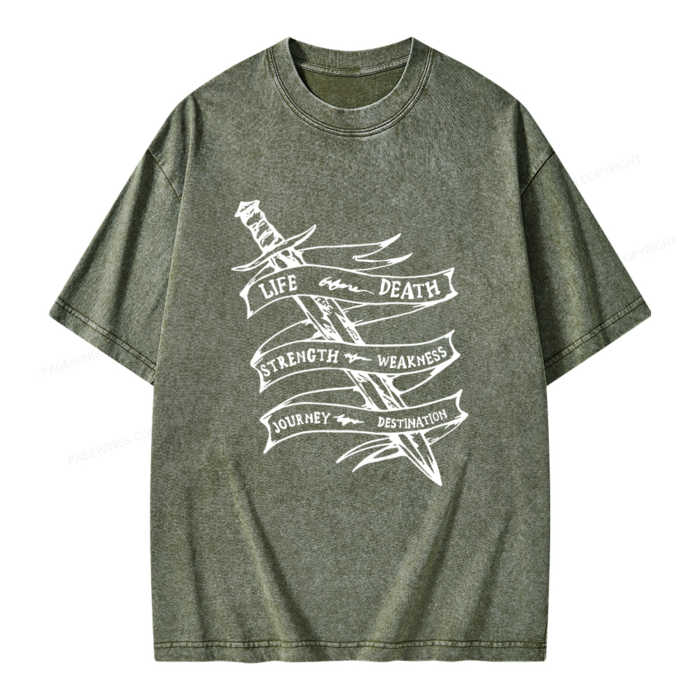 Pagewings Life Before Death Unisex Washed T-shirt
