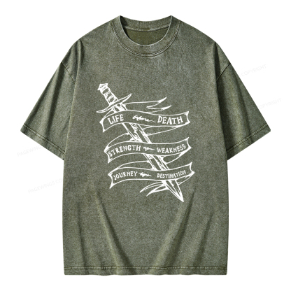 Pagewings Life Before Death Unisex Washed T-shirt