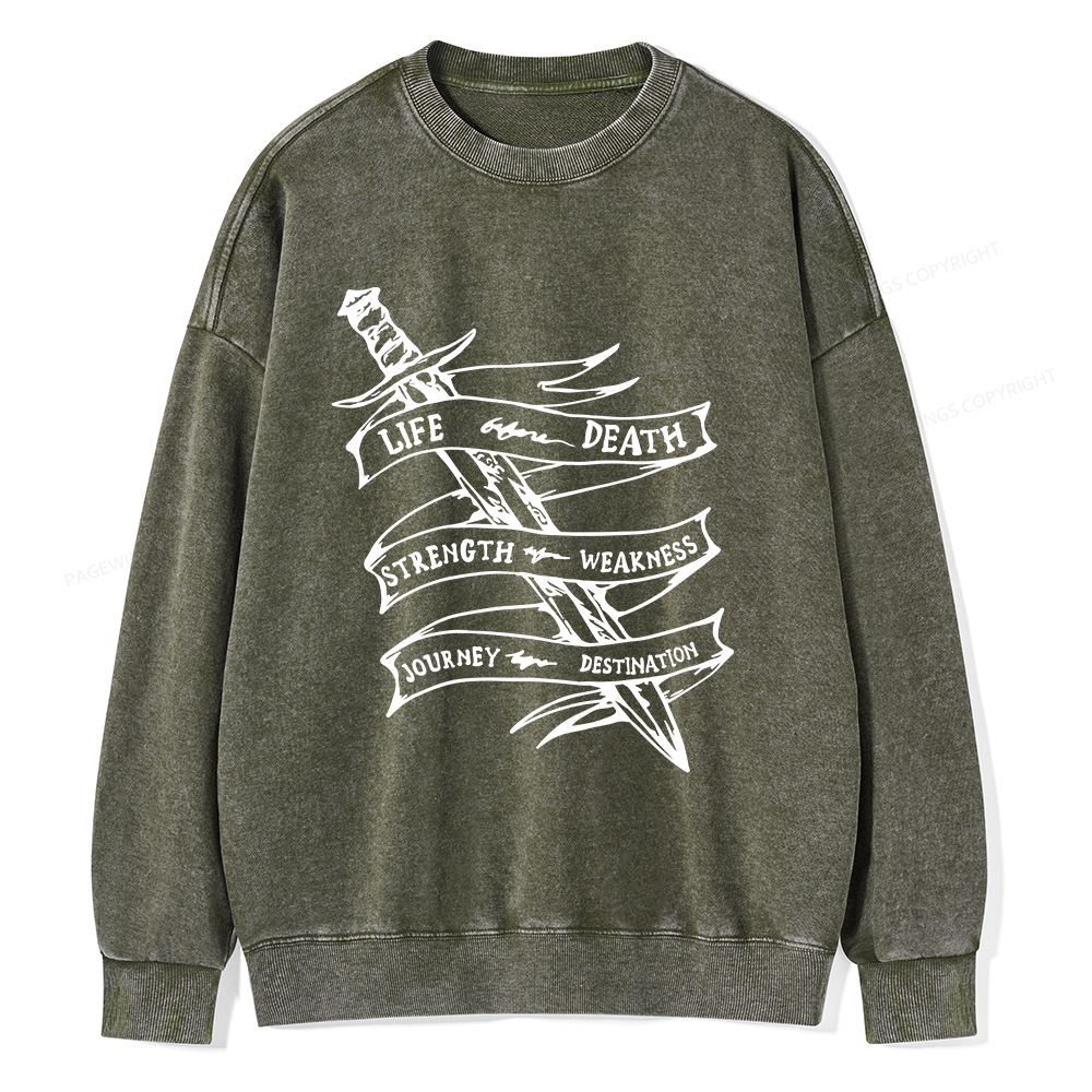 Pagewings Life Before Death Unisex Washed Sweatshirt
