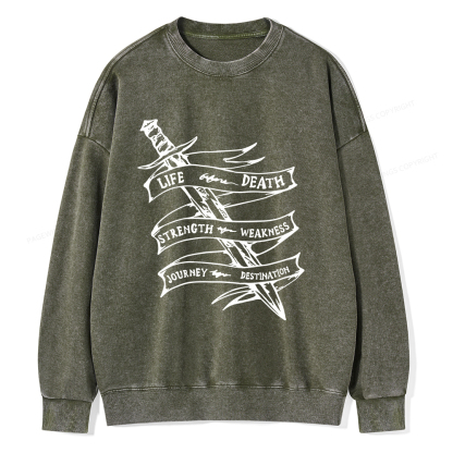 Pagewings Life Before Death Unisex Washed Sweatshirt