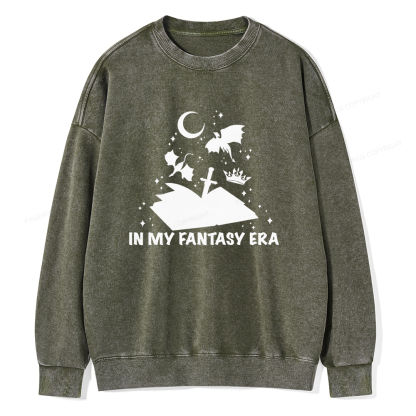 Pagewings In My Fantasy Era Unisex Washed Sweatshirt