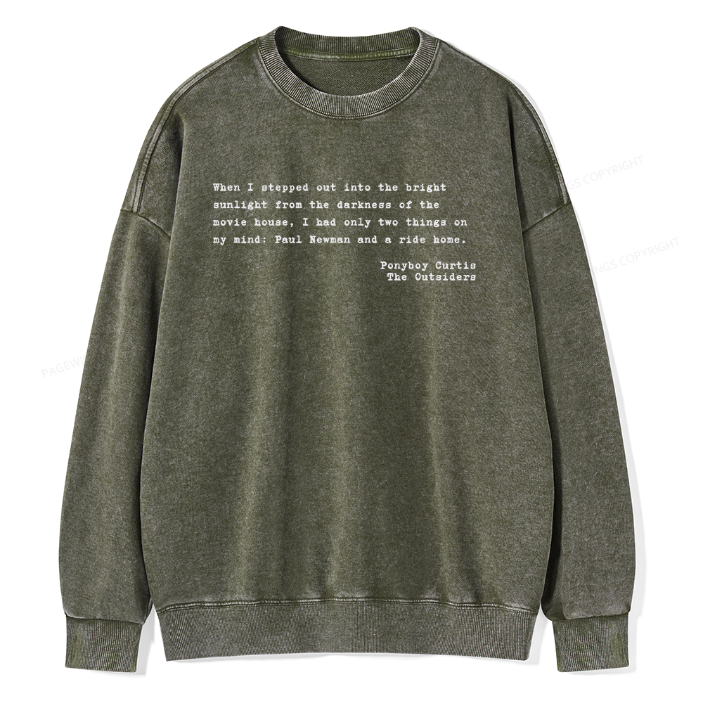 Pagewings When I Stepped Out Into The Bright Unisex Washed Sweatshirt
