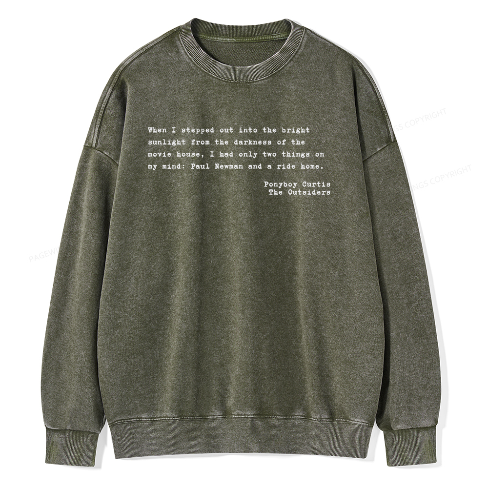 Pagewings When I Stepped Out Into The Bright Unisex Washed Sweatshirt