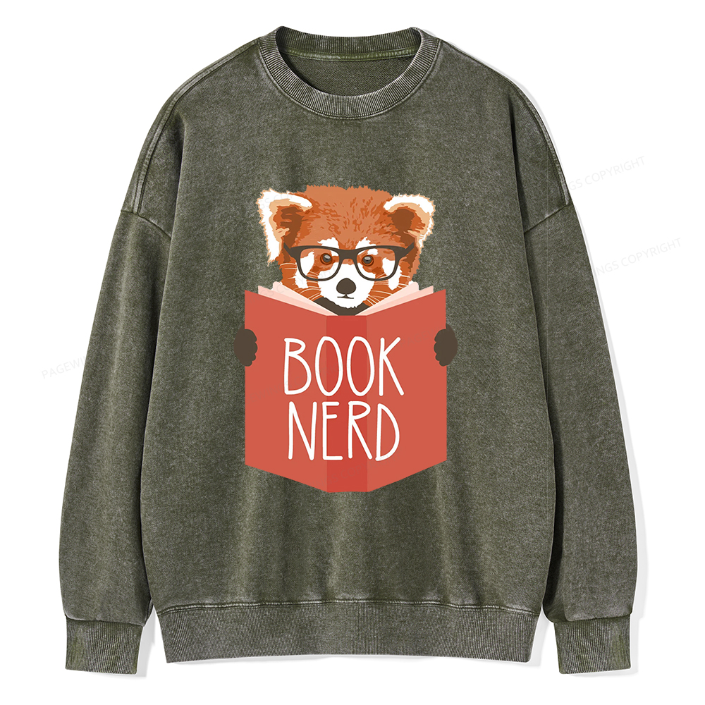 Pagewings Book Nerd Unisex Washed Sweatshirt