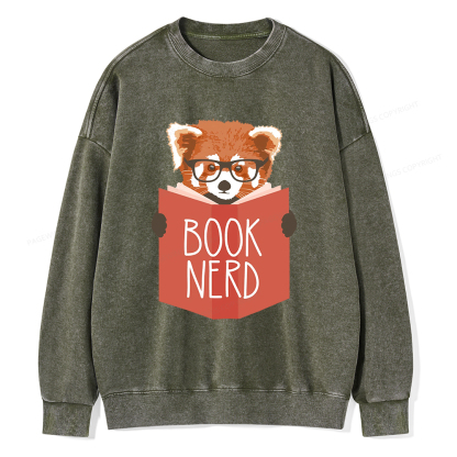 Pagewings Book Nerd Unisex Washed Sweatshirt