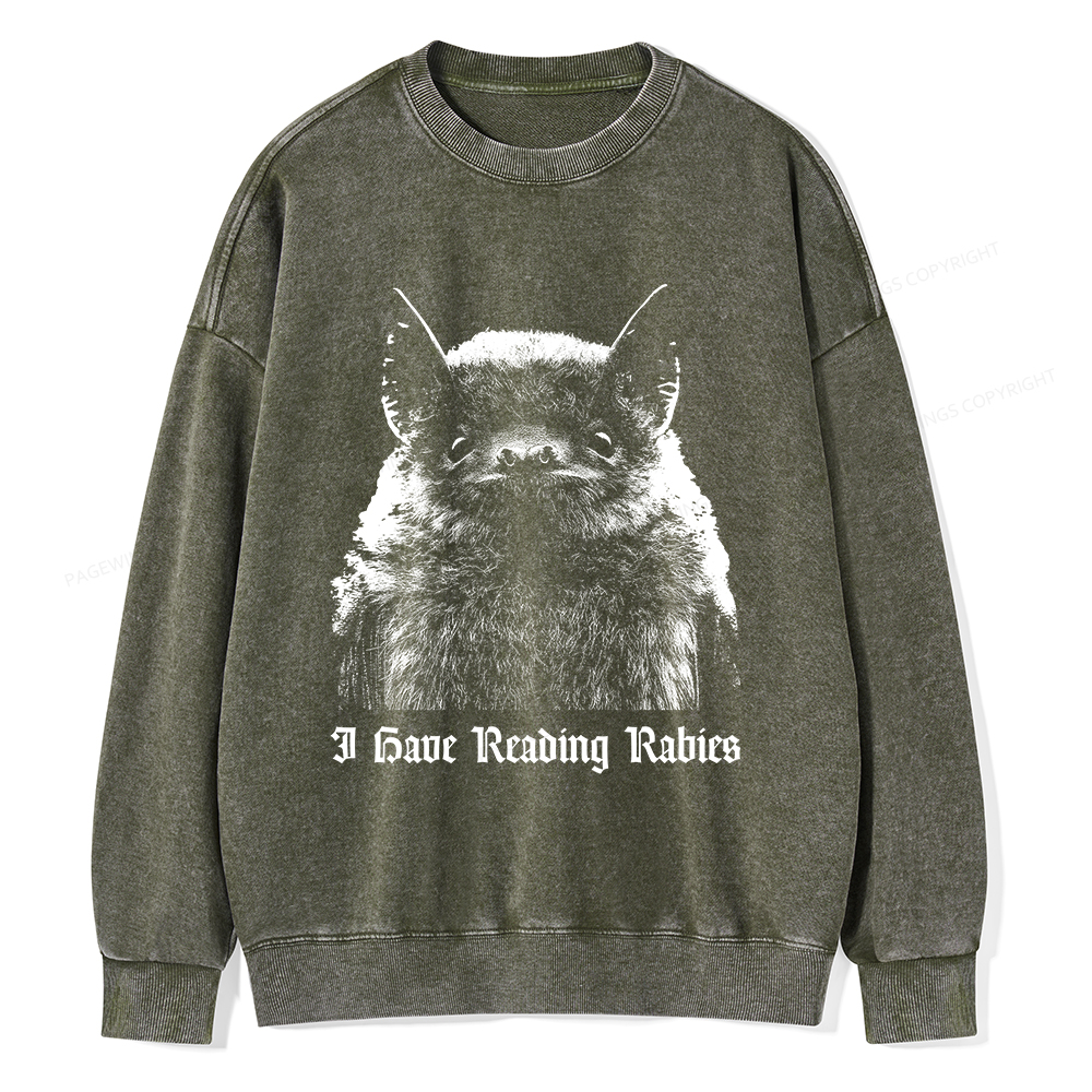 Pagewings I Have Reading Rabies Unisex Washed Sweatshirt