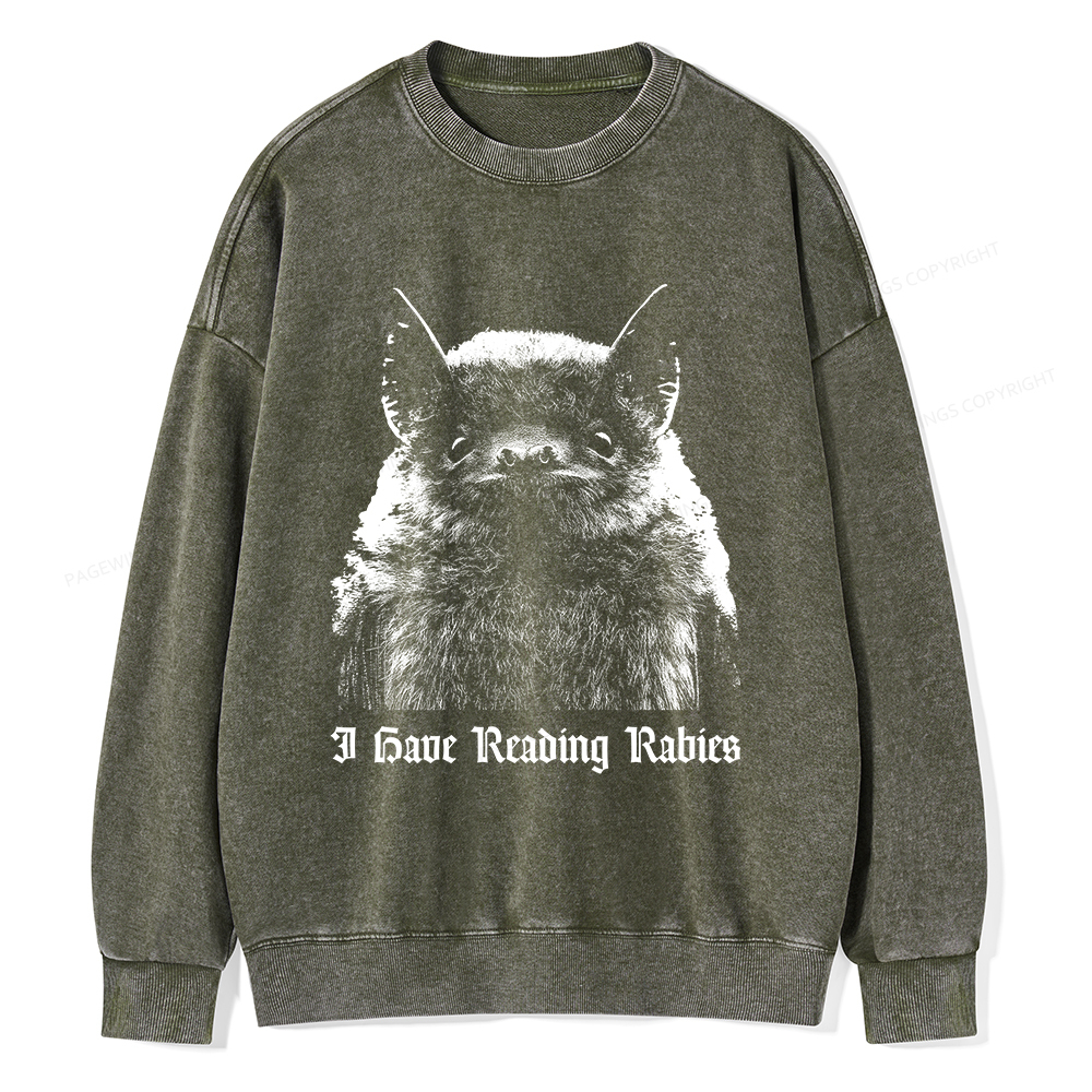 Pagewings I Have Reading Rabies Unisex Washed Sweatshirt