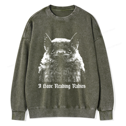 Pagewings I Have Reading Rabies Unisex Washed Sweatshirt