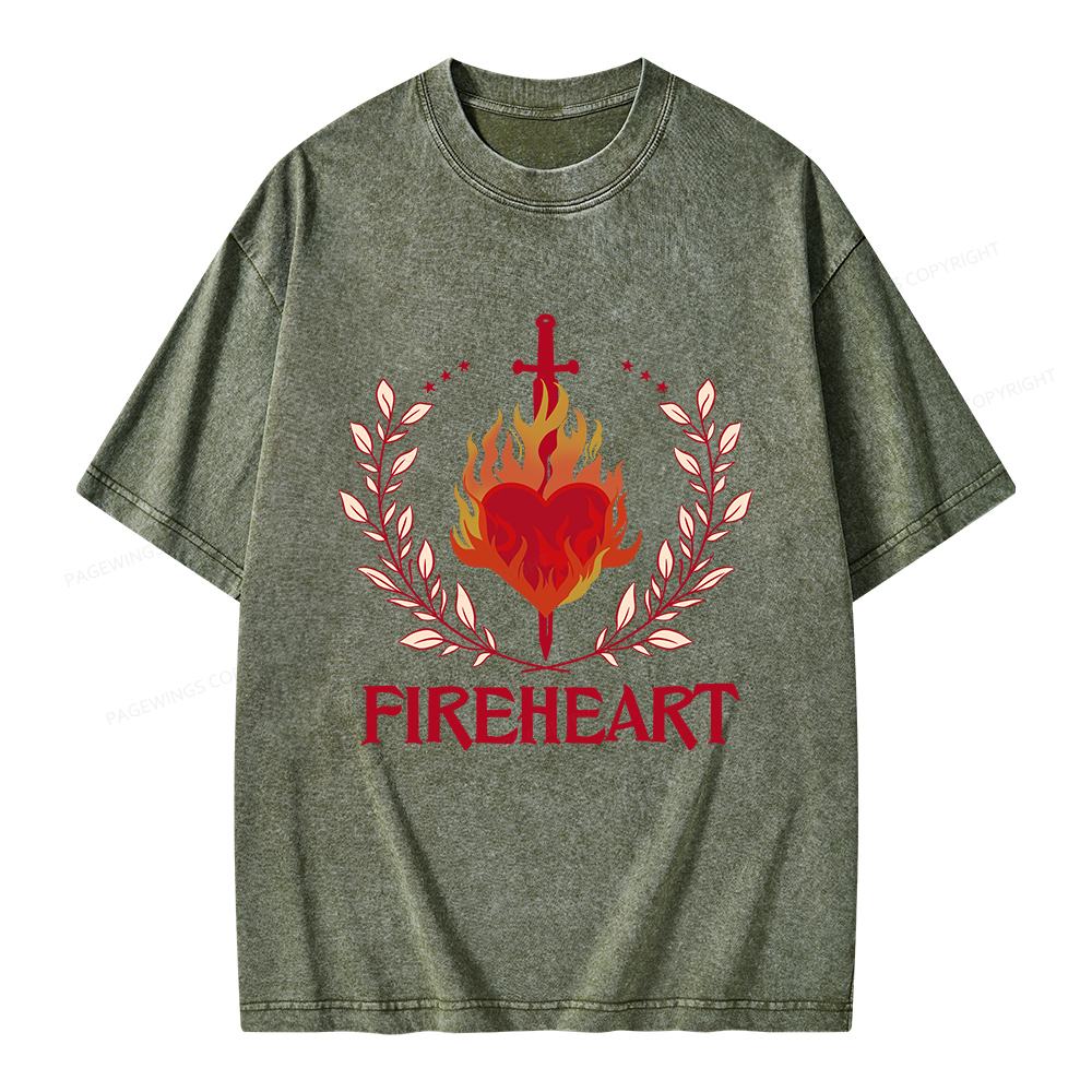 Pagewings Fireheart Unisex Washed T-shirt