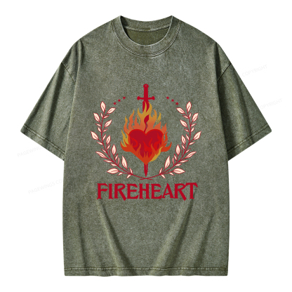 Pagewings Fireheart Unisex Washed T-shirt