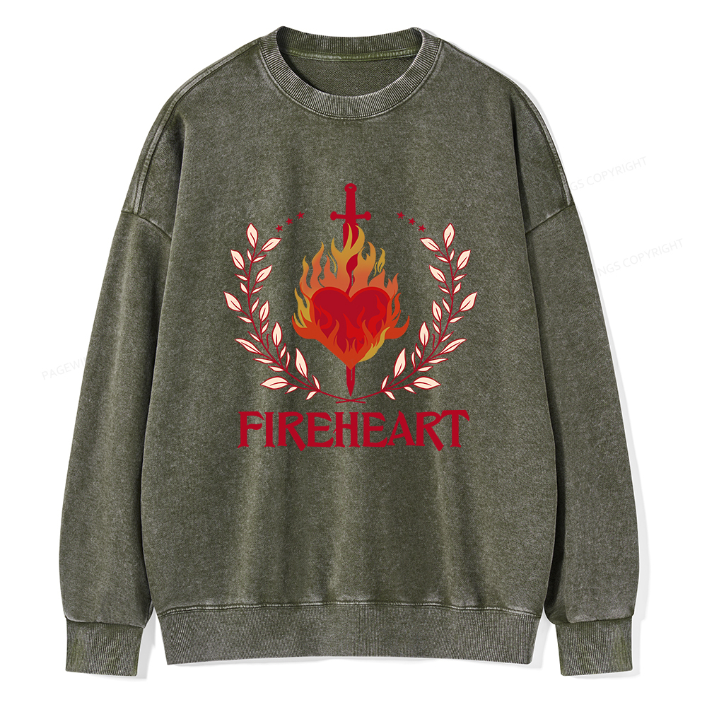 Pagewings Fireheart Unisex Washed Sweatshirt