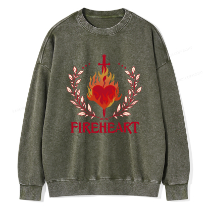 Pagewings Fireheart Unisex Washed Sweatshirt