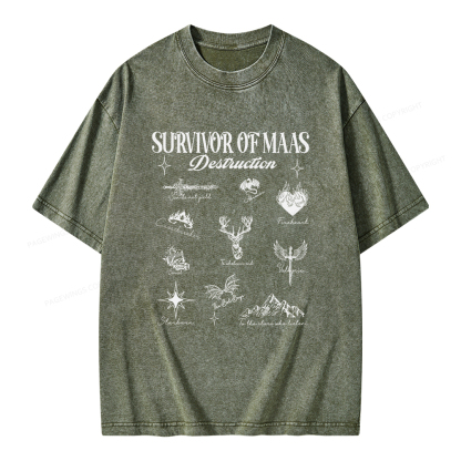 Pagewings Survivor of Maas Unisex Washed T-shirt