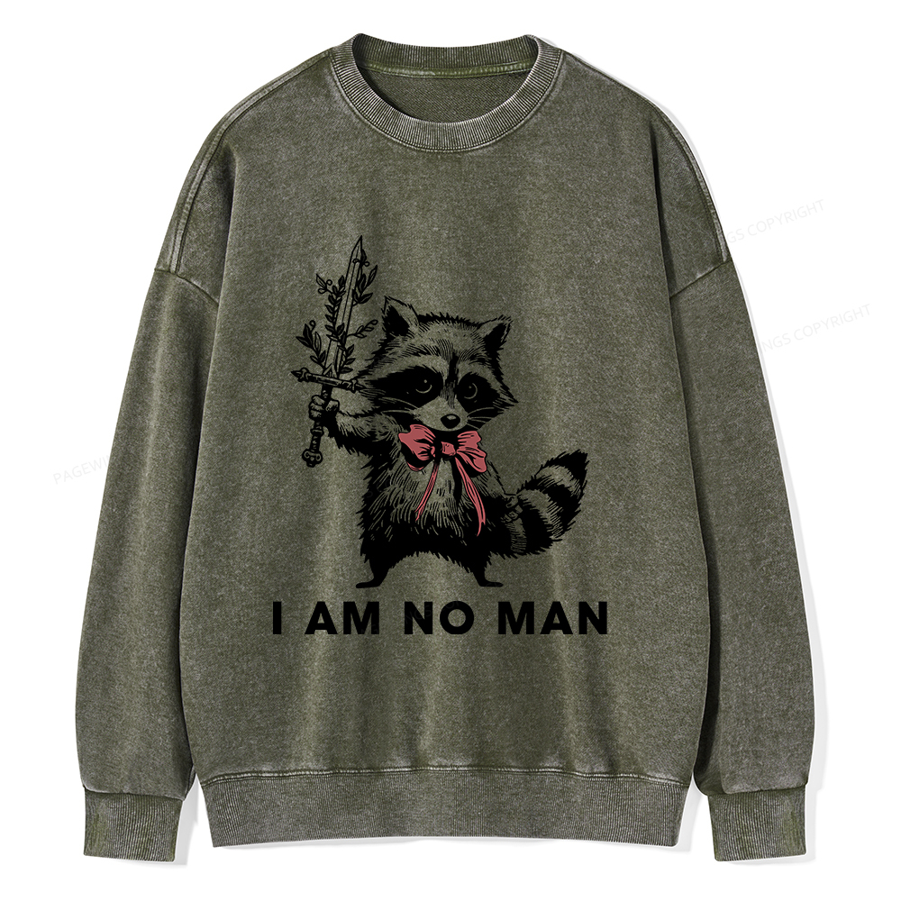 Pagewings I Am No Man Unisex Washed Sweatshirt