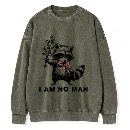 Pagewings I Am No Man Unisex Washed Sweatshirt