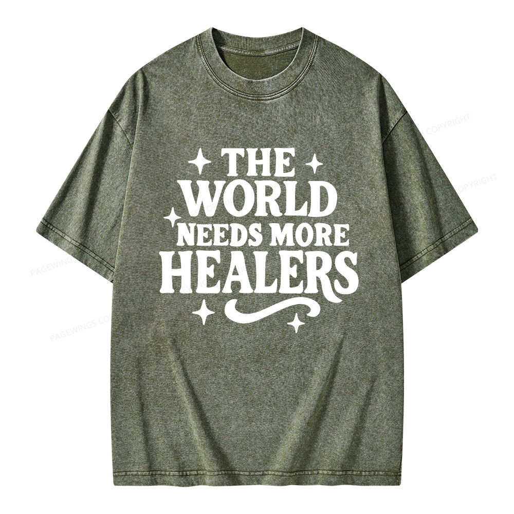 Pagewings The World Needs More Healers Unisex Washed T-shirt