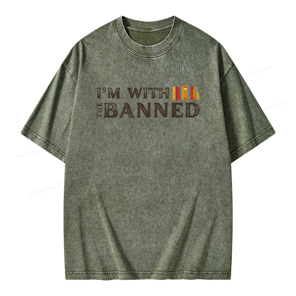 Pagewings I'm With The Banned Unisex Washed T-shirt