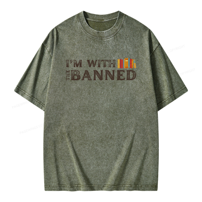 Pagewings I'm With The Banned Unisex Washed T-shirt