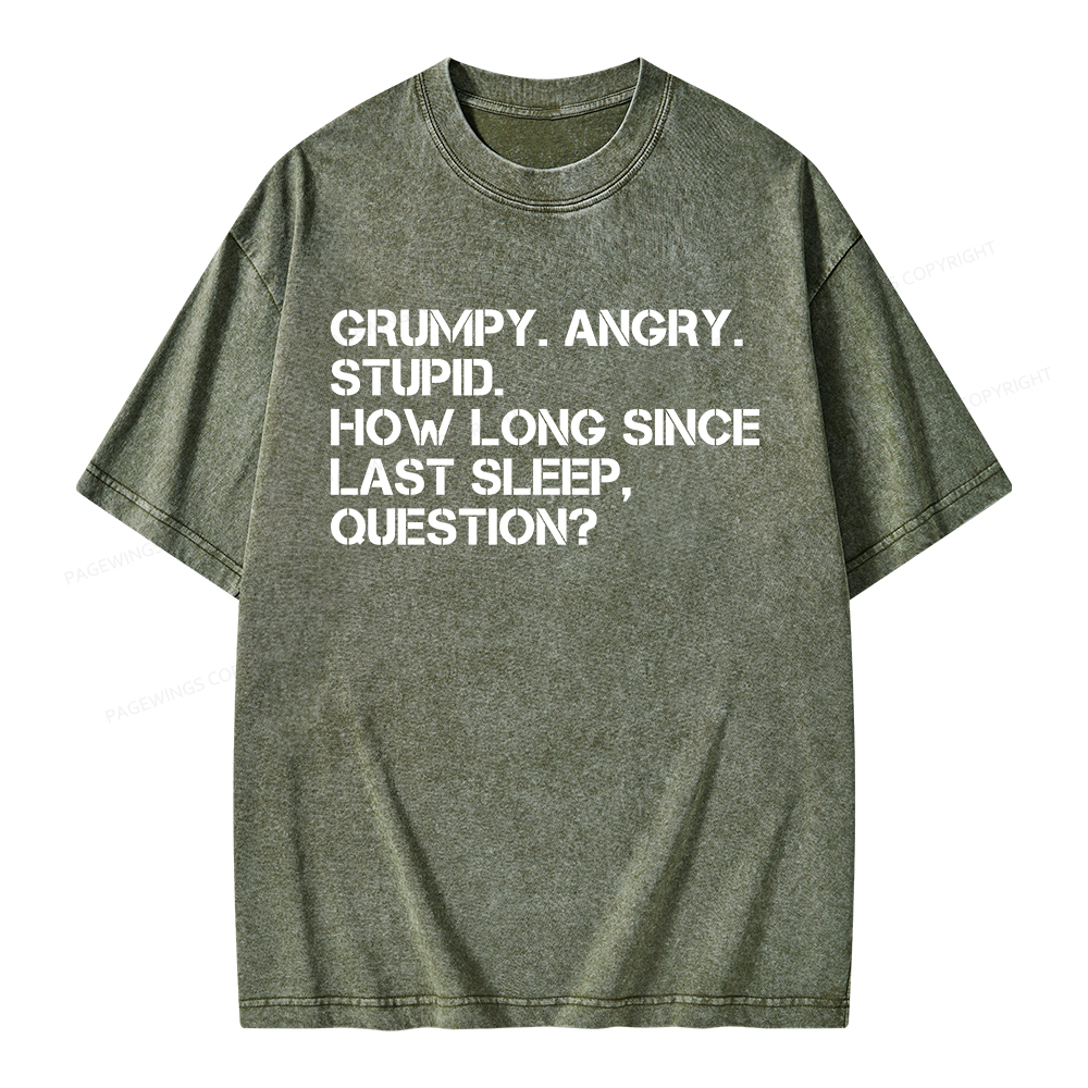 Pagewings How Long Since Last Sleep Unisex Washed T-shirt