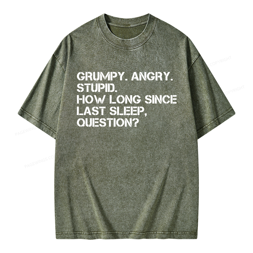 Pagewings How Long Since Last Sleep Unisex Washed T-shirt