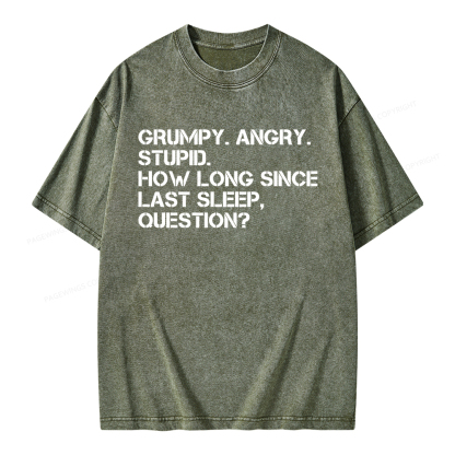 Pagewings How Long Since Last Sleep Unisex Washed T-shirt