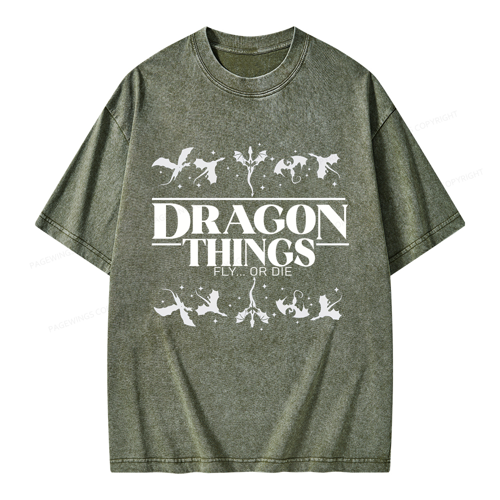 Pagewings Dragon Things Unisex Washed T-shirt