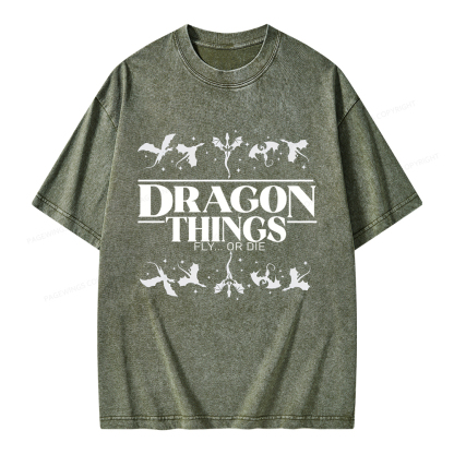 Pagewings Dragon Things Unisex Washed T-shirt